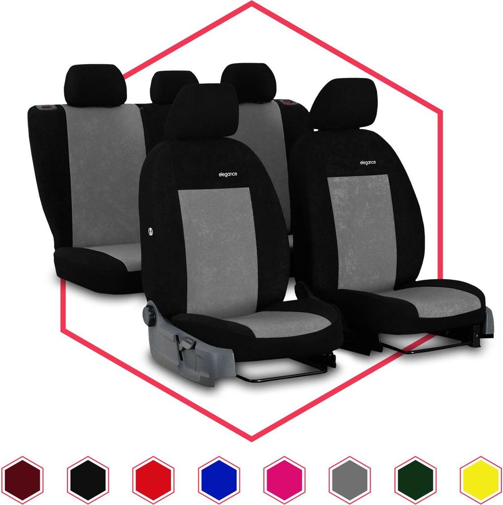 Sitzbezüge Auto Universal Schonbezug Autositzbezüge Bezüge für Velours Grau Set