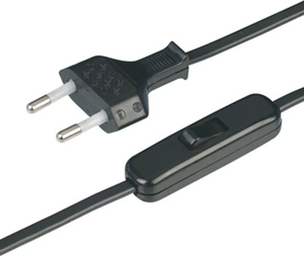 Cordon d'alimentation électrique noir 2m REV pour appareils domestiques