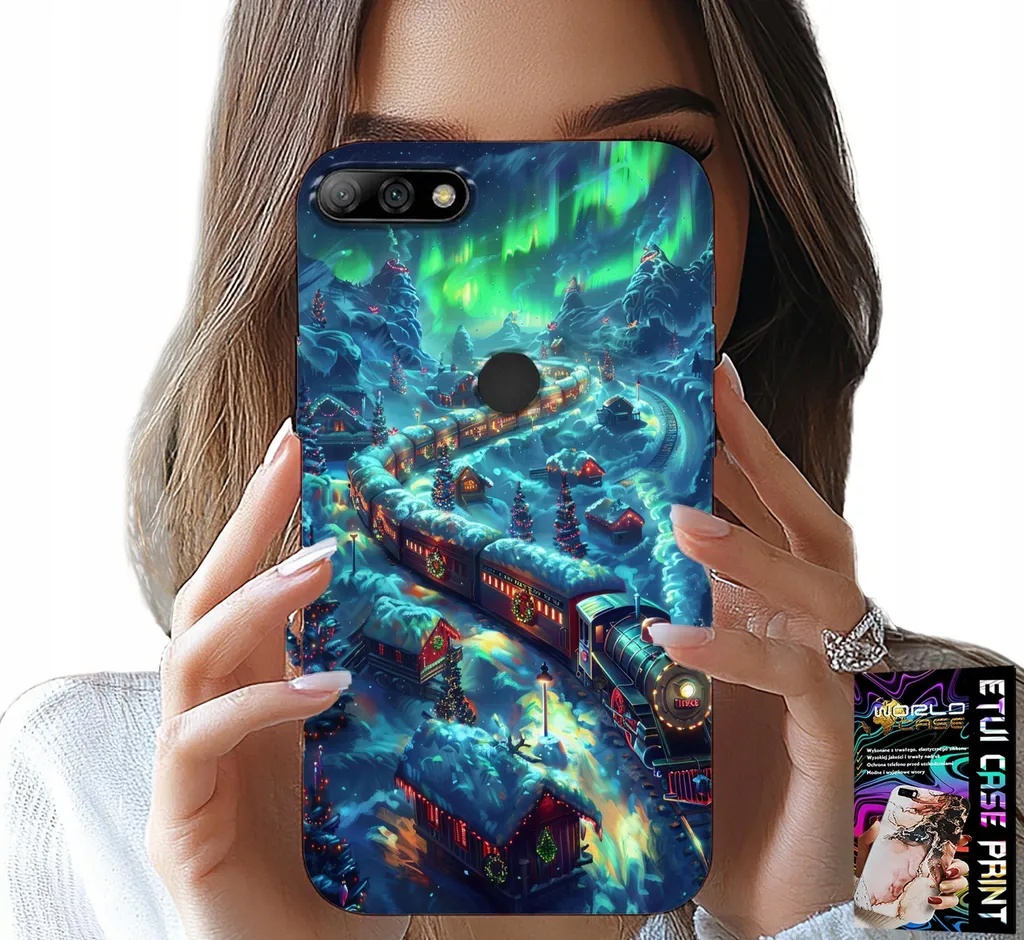 Basta Schermi Rotti! Cover Huawei Y7 2018 Natale Treno + Vetro