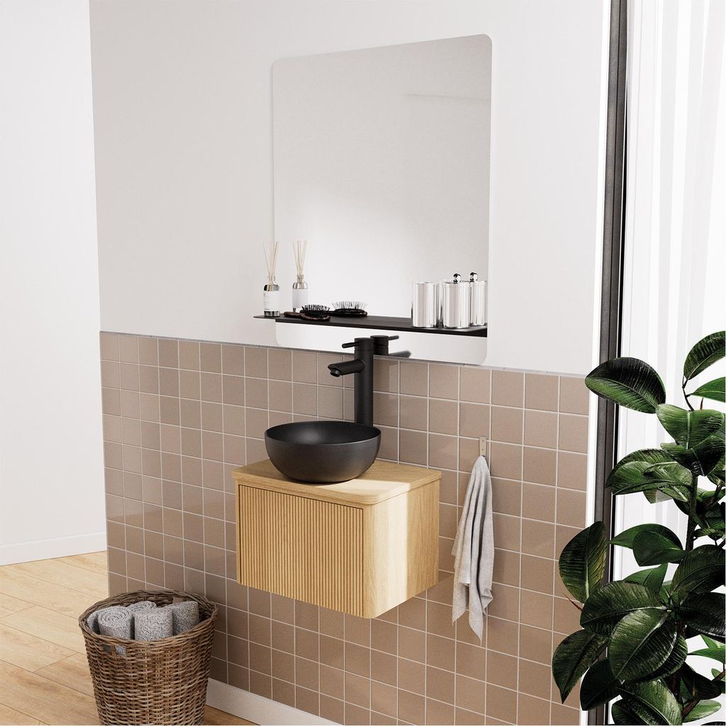 Lavabo appoggio Ø26 x H.12 cm nero MIRA Immagine del prodotto 