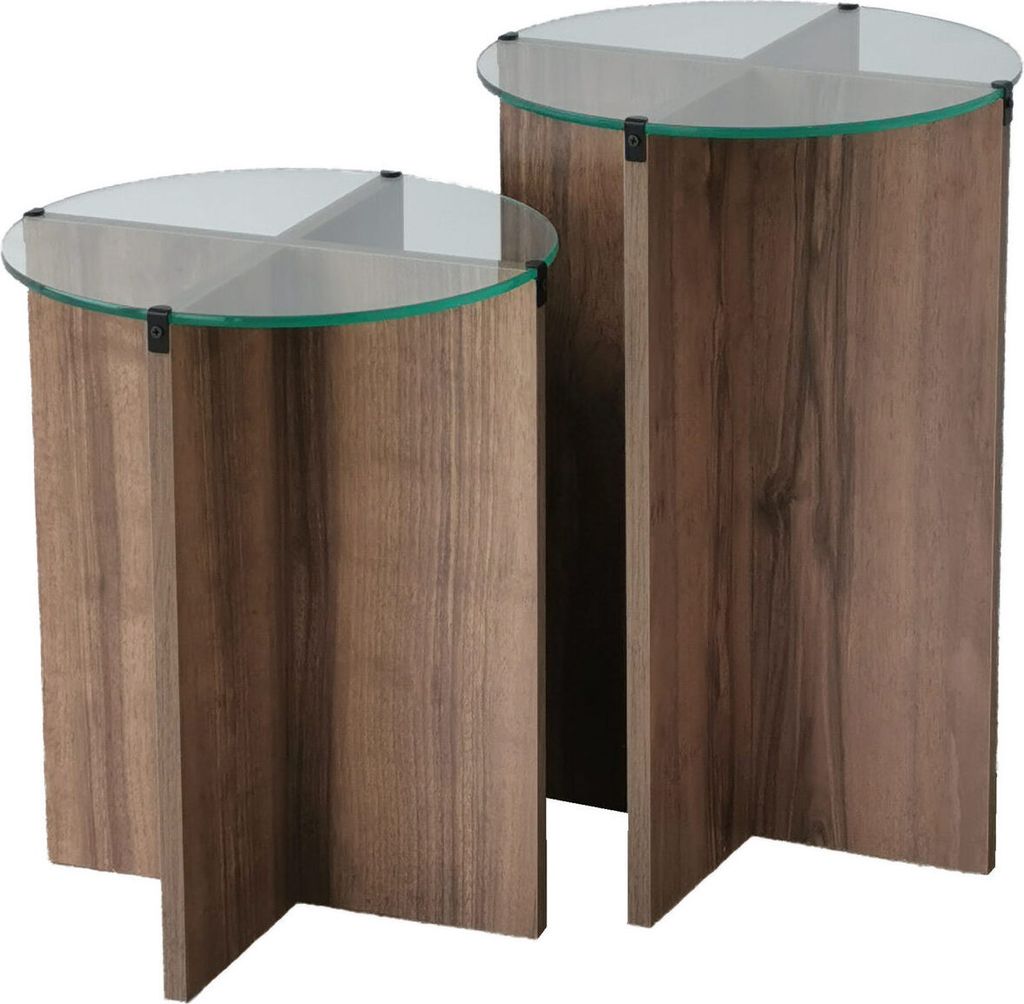 Skye Decor, Lily - Walnut, tavolini, tavolino (2 pezzi), Immagine del prodotto 