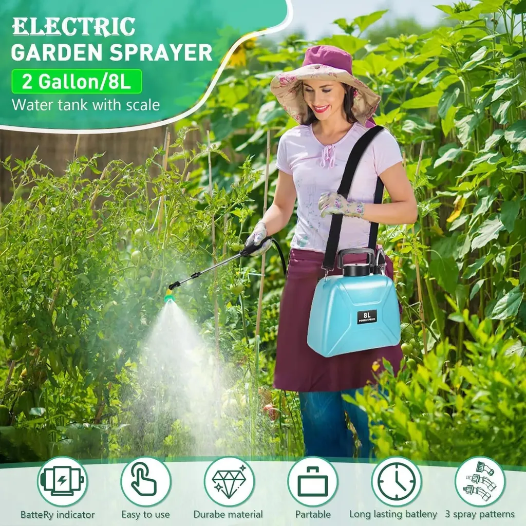 Pulvérisateur électrique 8L rechargeable à pression avec buse réglable - 5