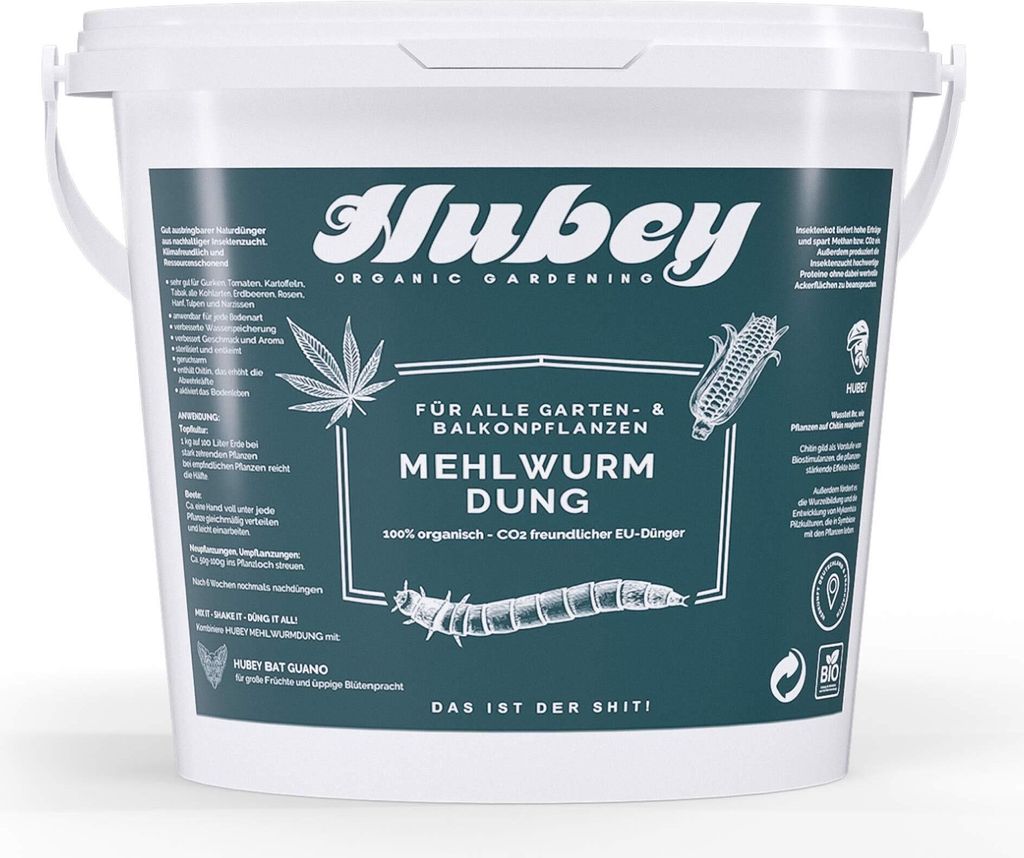 Hubey Mehlwurmdung 2 Kilo Insektenkot, biologischer Naturdünger Universaldünger und Bodenverbesserer