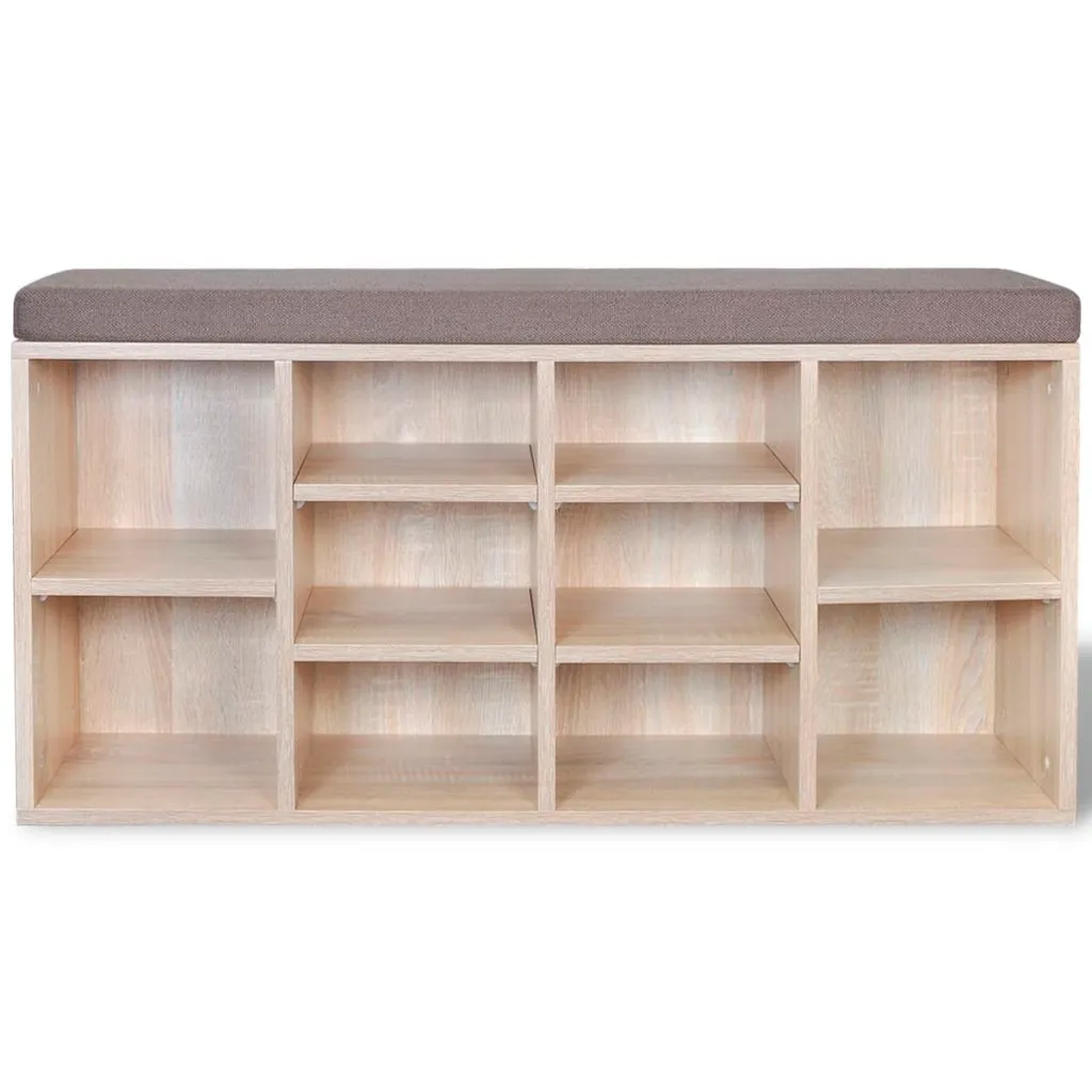 Armoire à chaussures 10 casiers en bois de chêne pour entrée moderne