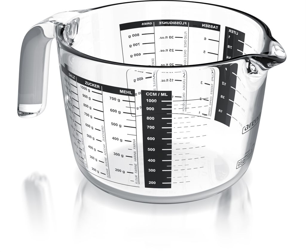 Arendo caraffa dosatrice in vetro 1000 ml, contenitore da Immagine del prodotto 