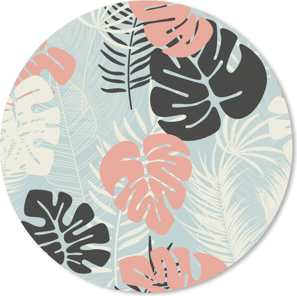MuchoWow Mauspad Mousepad Blätter - Monstera - Pastell - Hawaii - Muster 30x30 cm - Mousepads - Maus Mat - Pad - Mausunterlage - Tischunterlage ...