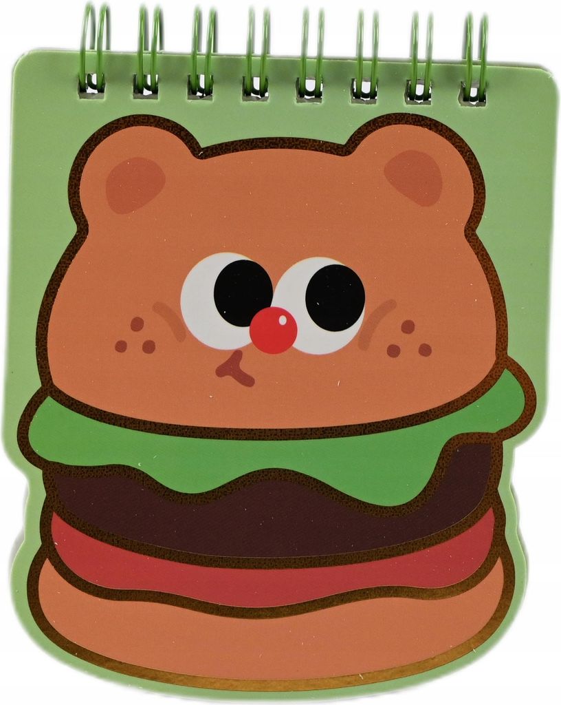 Mini Notizbuch C7 Kinder - Lustiges Fast Food Motiv Hamburger & Pommes - Kleines Heft Geschenk