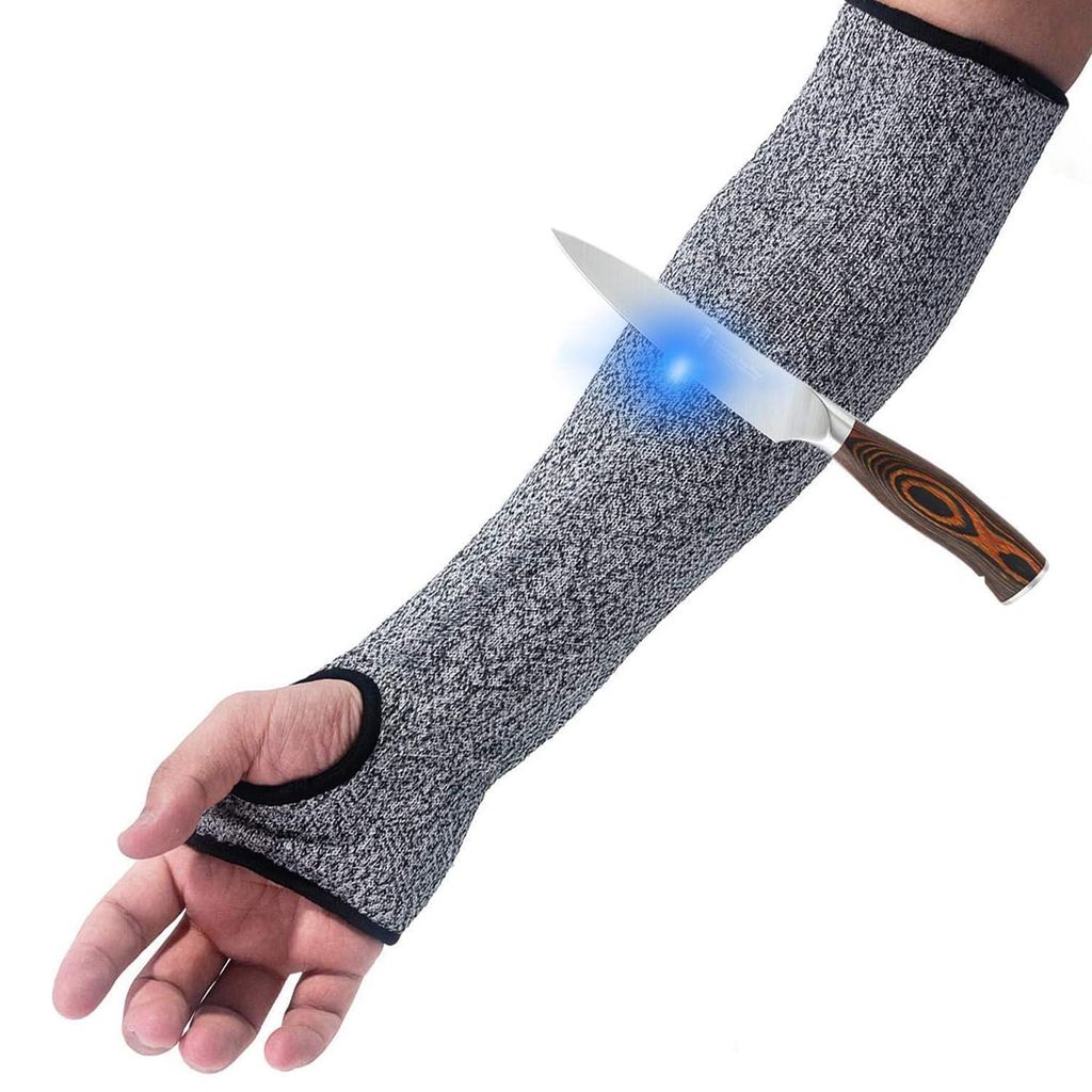Schnittfeste Ärmel mit Daumenloch, schnittfeste Sicherheitsärmel, Armschutzärmel mit Daumenöffnung, hitzebeständige Strickärmel, schnittfeste...