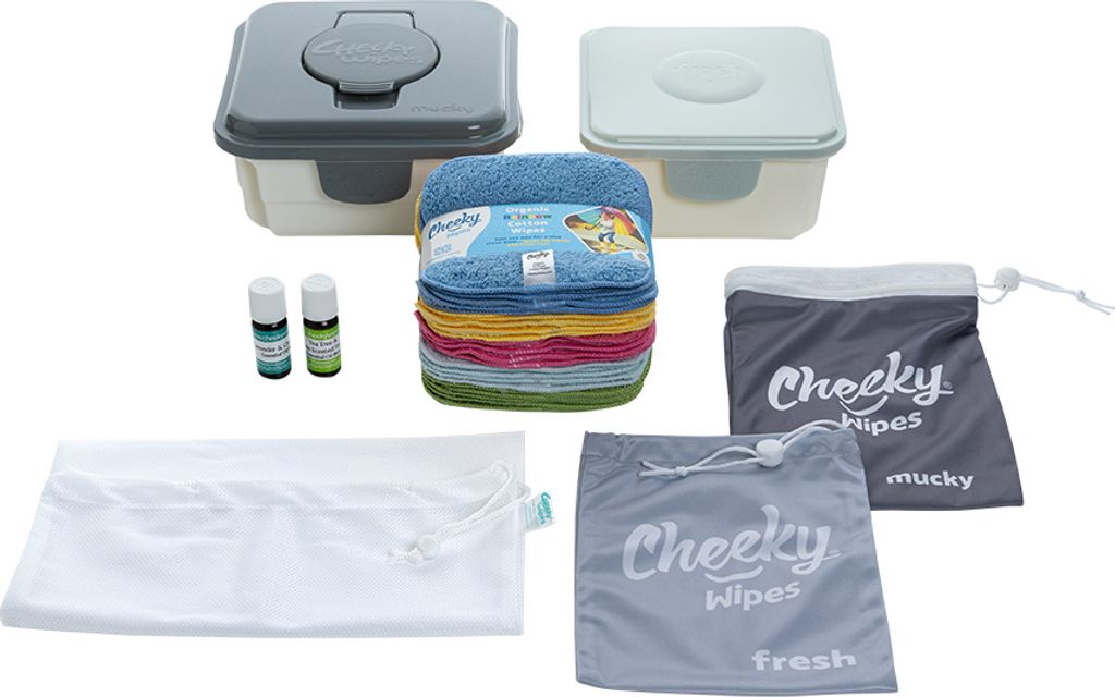 Cheeky Wipes – Premium-All-in-One-Set – langlebige Baby-Feuchttücher