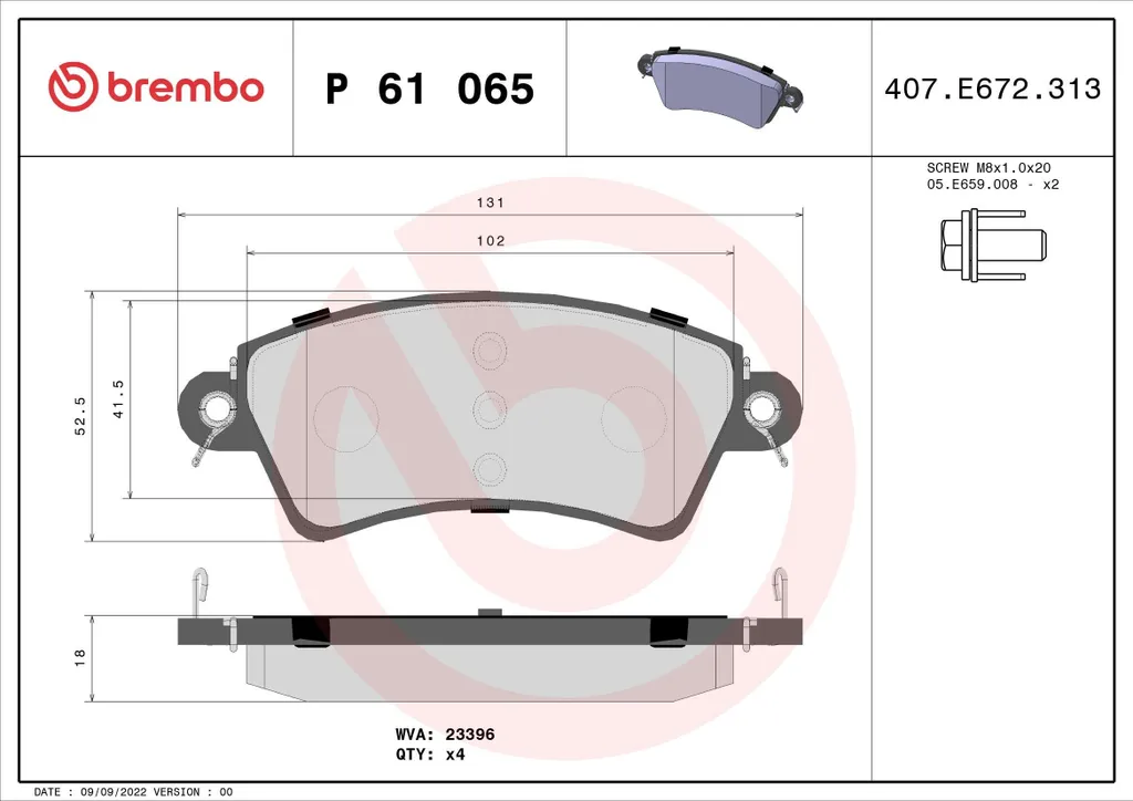 Plaquettes de frein avant Brembo pour Peugeot 206 CC et Citroën Xsara VTS