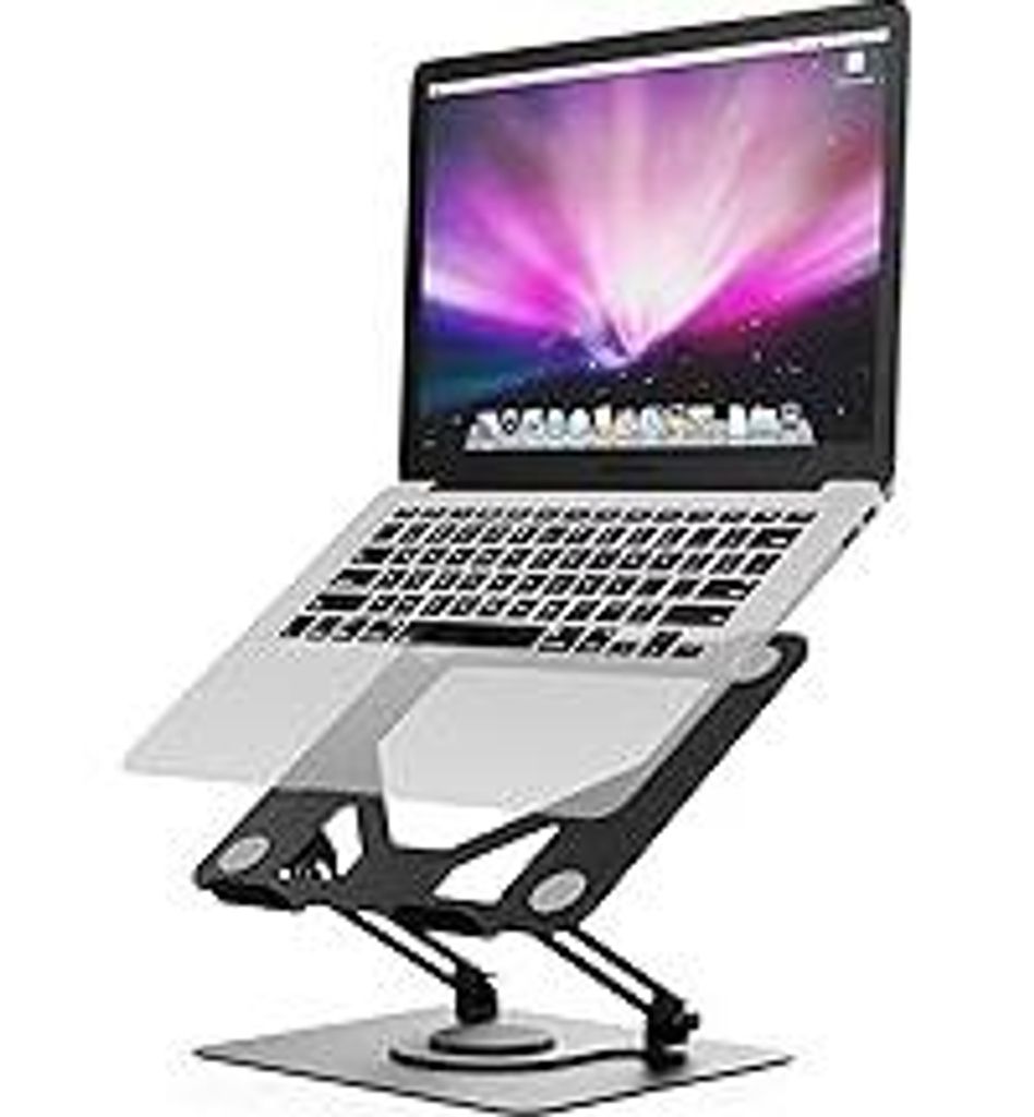 GRIFEMA Laptop Ständer Höhenverstellbar, GB1050 Faltbarer Laptopständer mit 360° Drehbarer Basis, Ergonomisch & Belüftet – Kompatibel mit Ma...