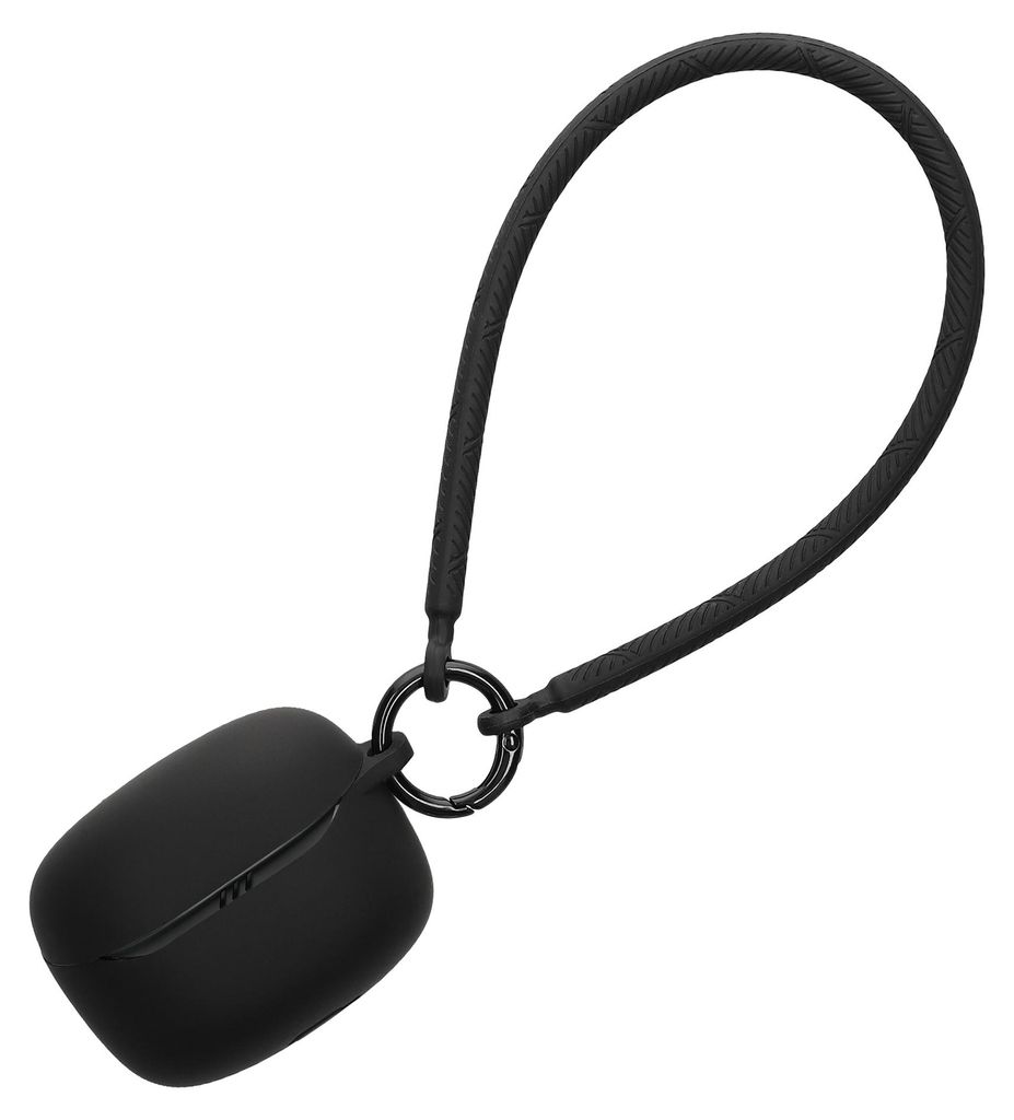 kwmobile Hülle kompatibel mit JBL Tune Beam 2 Kopfhörer - Silikon Schutzhülle Etui Case Cover - mit Handschlaufe Schwarz