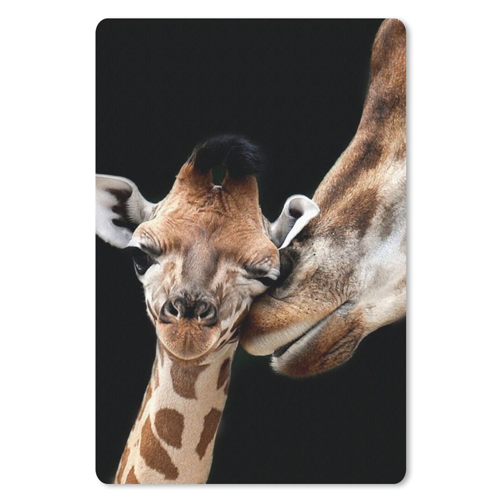 MuchoWow Mauspad Mousepad Giraffe - Tiere - Schwarz - Porträt - Tiere 18x27 cm - Mousepads - Maus Mat - Pad - Mausunterlage