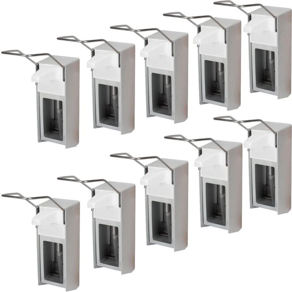 10 Seifenspender Alu 1000 ml Euronorm - langer Hebel - Alufront - Edelstahlpumpe