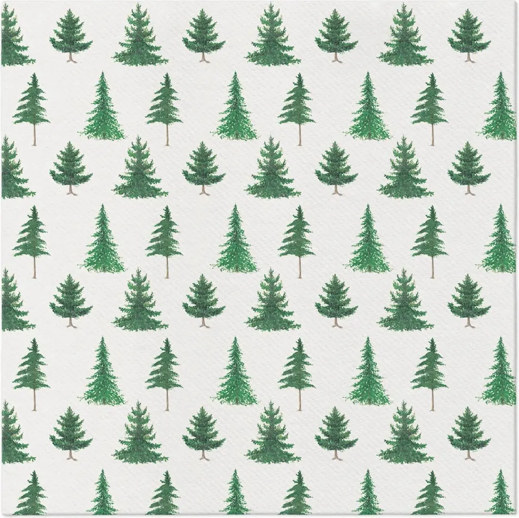 Serviettes Airlaid épaisses motif Forêt de conifères 40x40 cm - 50 pièces
