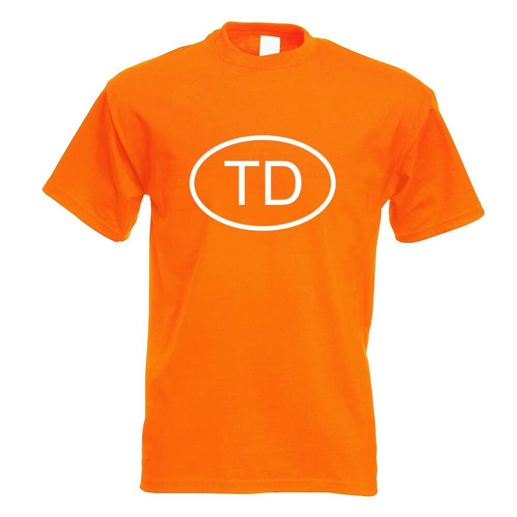 Kiwistar - T-Shirt - orange - Tschad TD Motiv Bedruckt Funshirt Design Print - mit Motiv Bedruckt - Funshirt Design - Sport - Freizeit - Herren - L