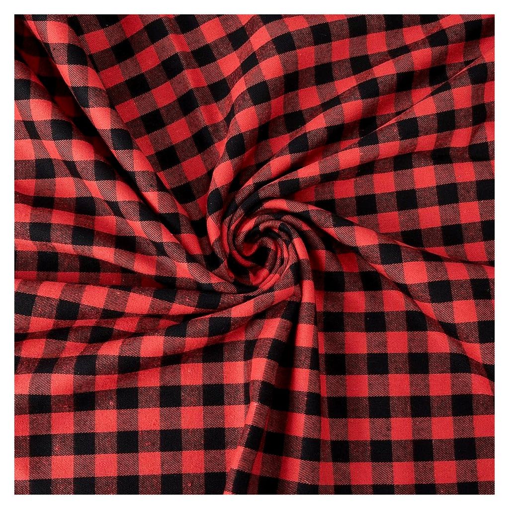 2,18 Yards Flanellstoff Firebrick Tartan Karo Stoff 58,27 Zoll Breite PolyBaumwolle Garngefärbtes Kariertes Quiltgewebe für DIY Bastelbedarf Näh...