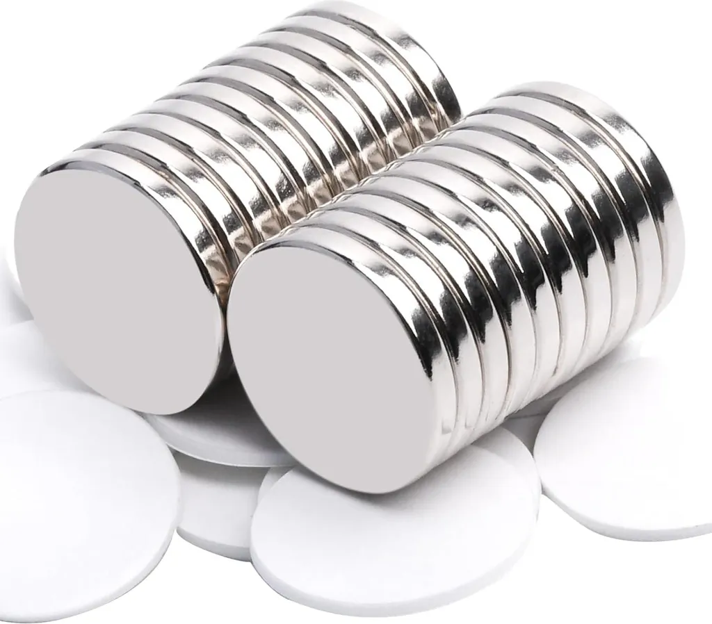 Fixation Sans Percer : 20 Aimants Néodyme Autocollants Puissants et Plats