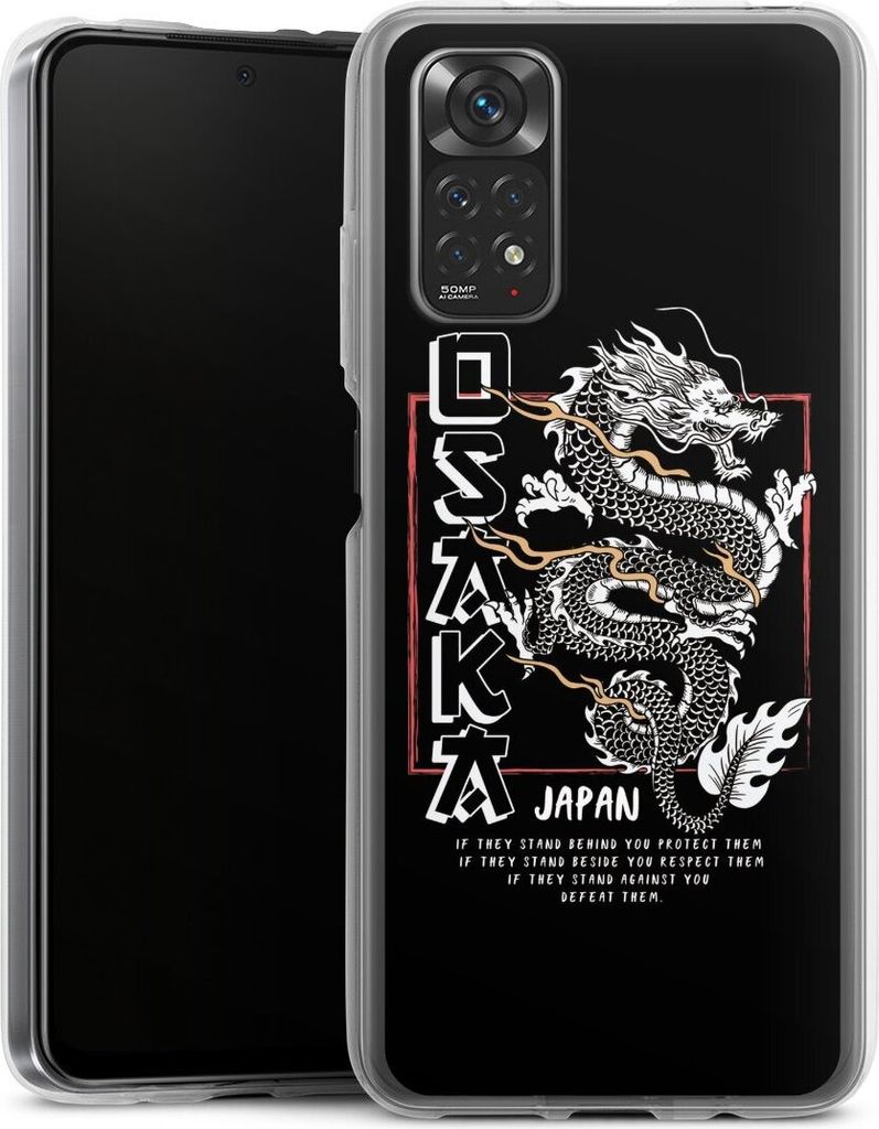 DeinDesign Handyhülle für Xiaomi Redmi Note 11 4G Silikon Hülle Case Smartphone Schutzhülle Drache Japan Meer
