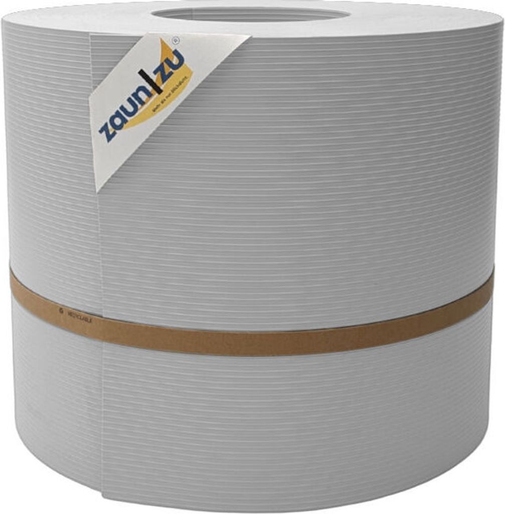 Sichtschutzstreifen zaun|zu RILLE MAXI 50m Rolle Blende für 24cm Gittermatten Lichtgrau 50m