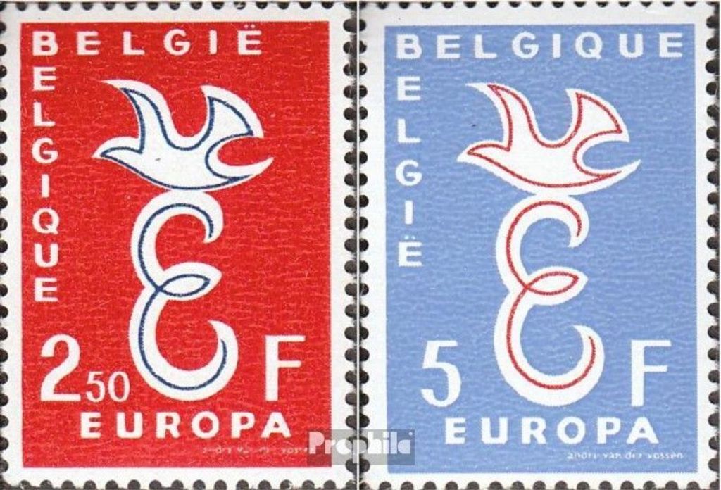 Briefmarken Belgien 1958 Mi 1117-1118 (kompl.Ausg.) postfrisch Europa
