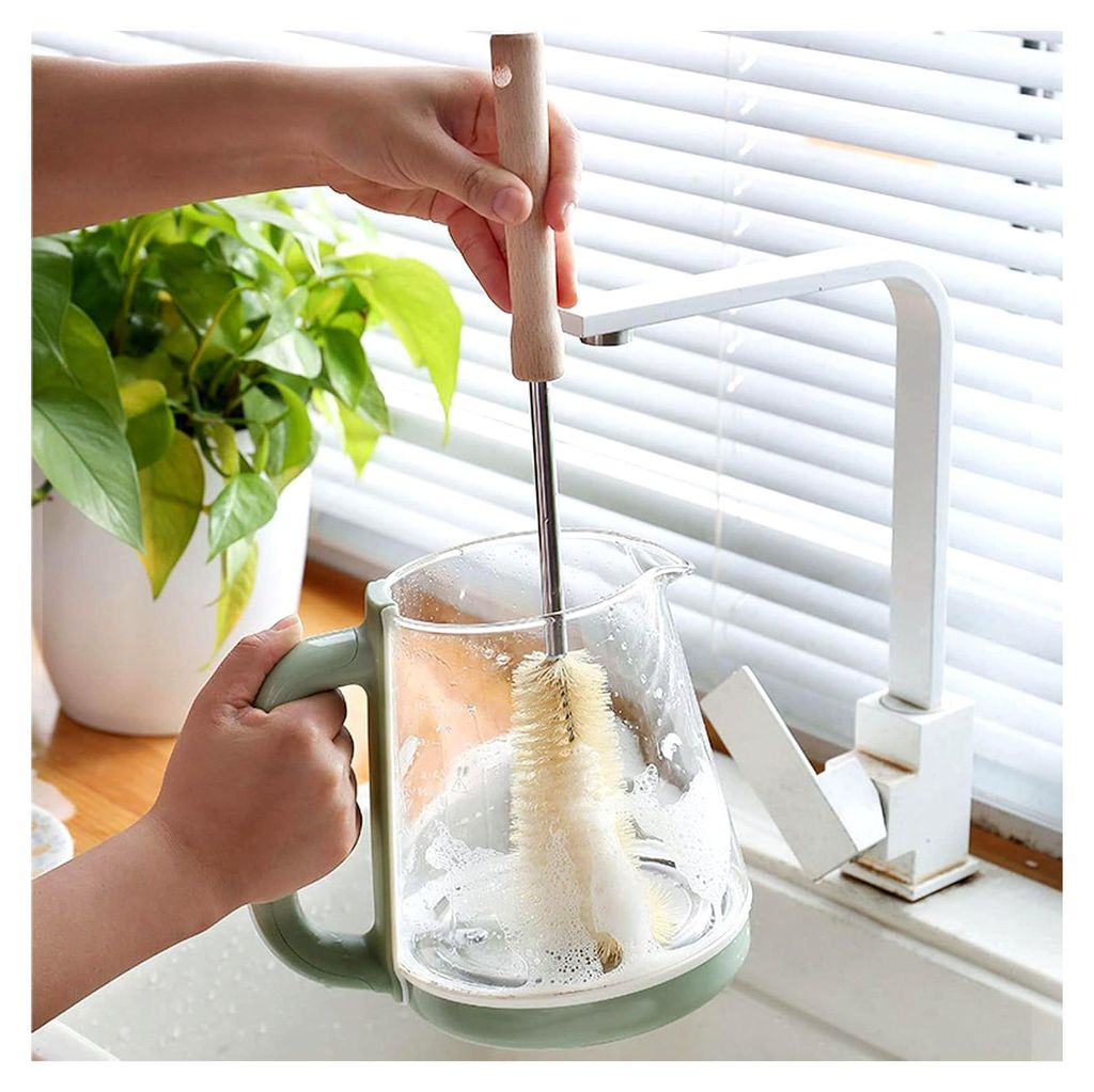 Spülbürste mit langem Holzgriff