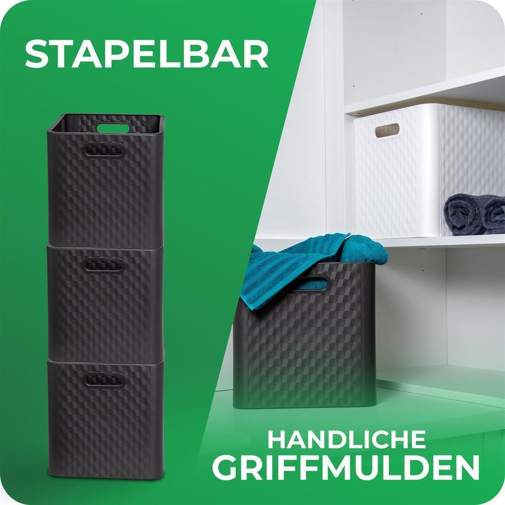 Novaliv 4x Box 30x30x30 cm Kunststoff Boxen für Kallax