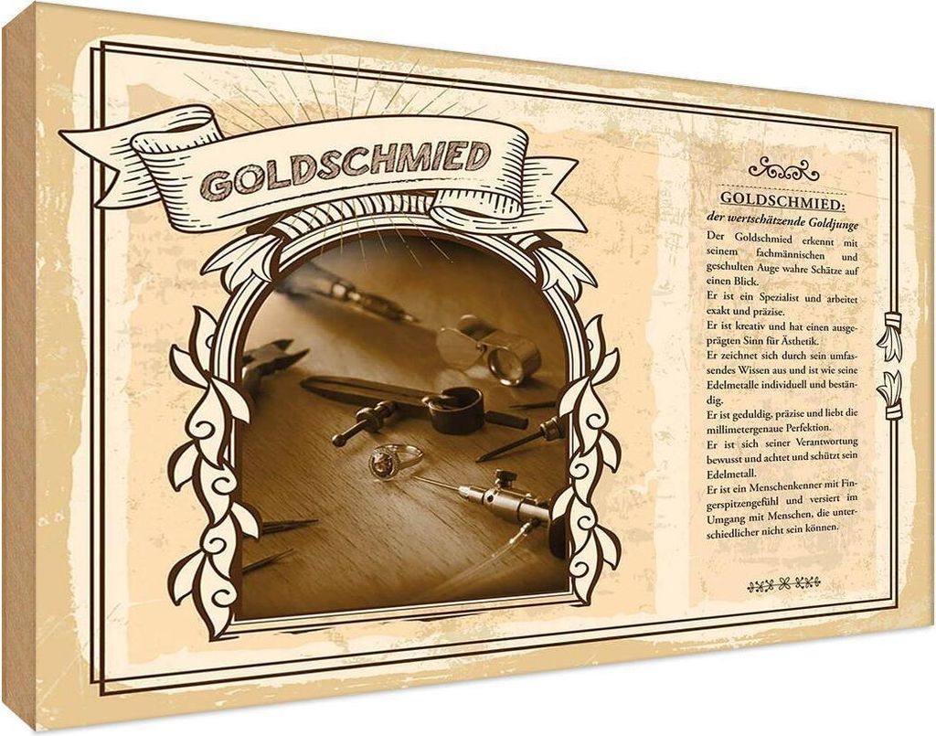 vianmo Holzschild 12x18 cm Goldschmied Beruf Arbeit