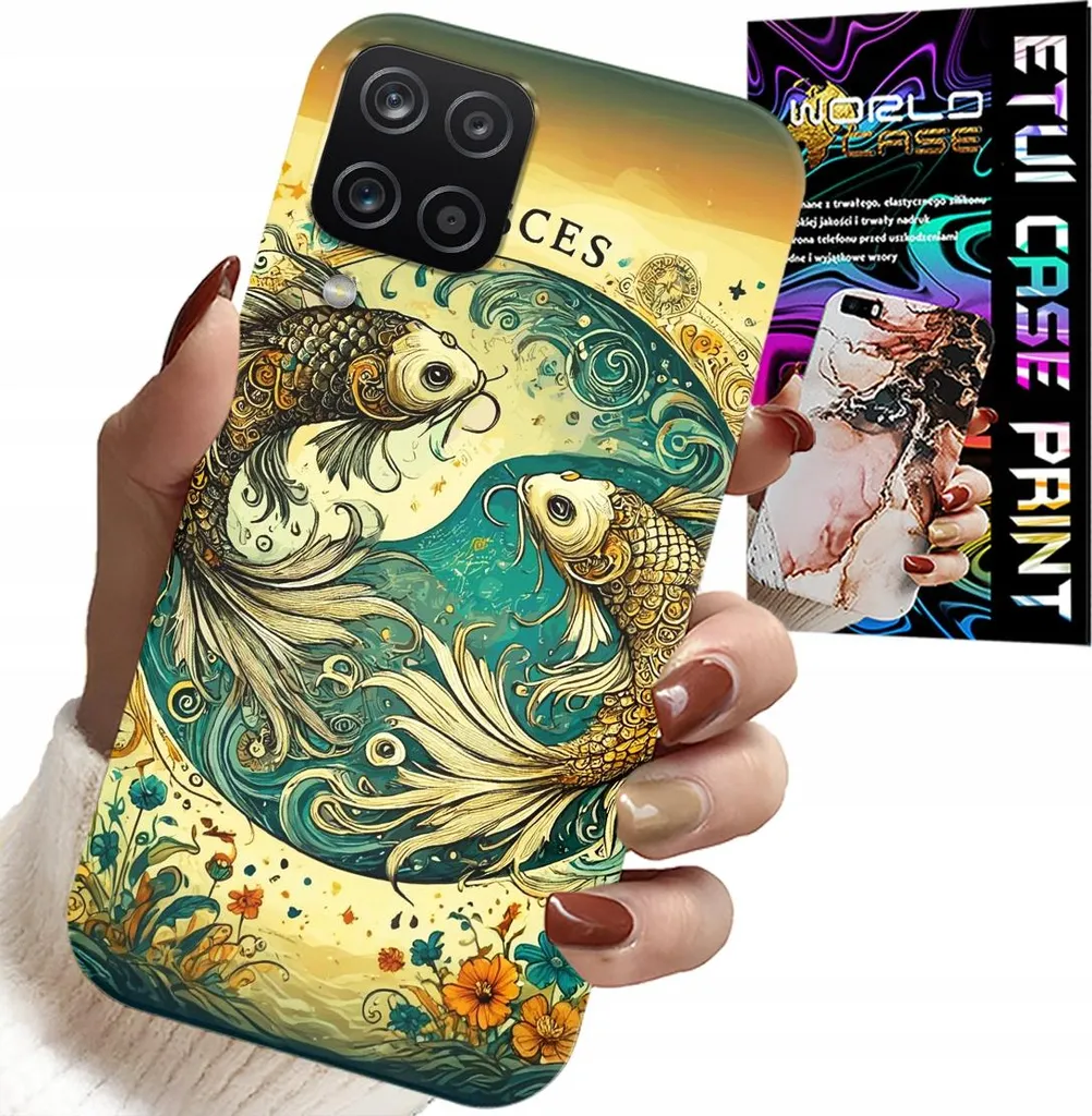 Custodia Samsung M12 A12 Rinforzata - Foglio Alluminio Segno Pesci