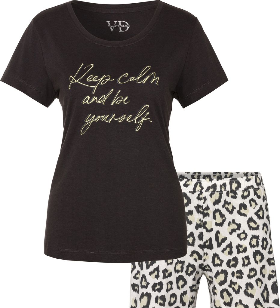 Vivance Dreams Pyjama grau-gemustert Größe 44/46