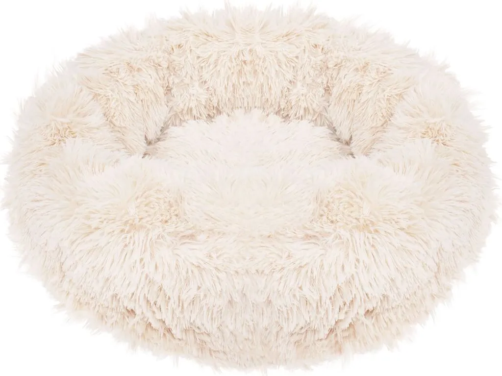Letto per Cani Peluche Beige Ø 90 cm - Cuccia Morbida Anti-Ansia