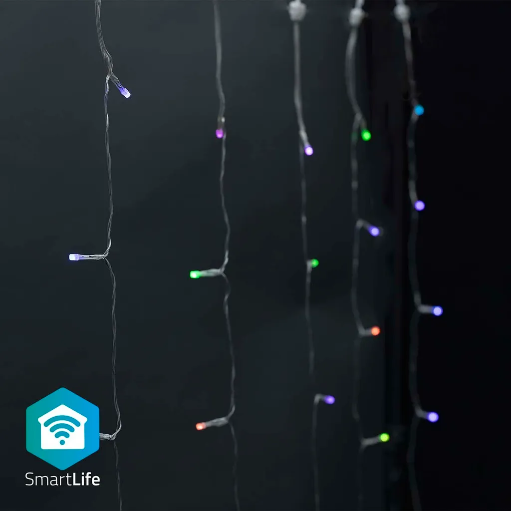 Rideau Lumineux LED Connecté SmartLife Wi-Fi RGB 180 LED 3m pour Maison