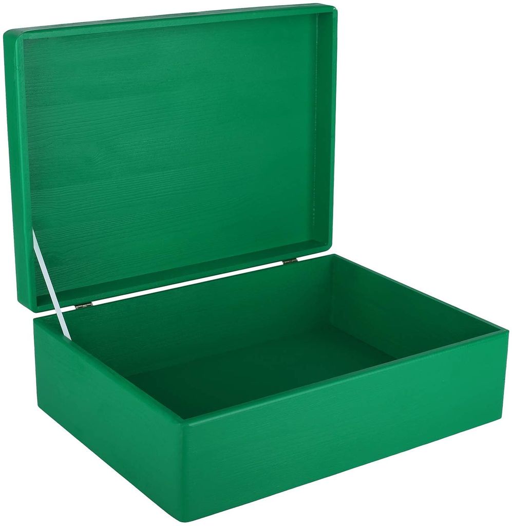 Creative Deco Zelená drevená škatuľa s vekom | 40 x 30 x 14 Obrázok produktu 
