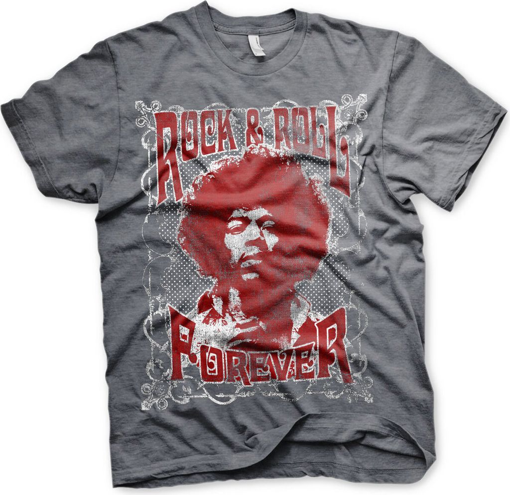 Jimi Hendrix - Rock 'n Roll Forever T-Shirt - X-Large - Dark-Heather