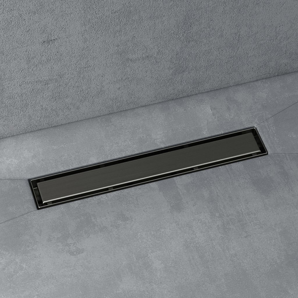 doporro Duschrinne 50cm Edelstahl Dusche Duschablauf mit Gruchstop und Haarsieb befliesbar Duschabfluss Grau KE110 Duschablauf