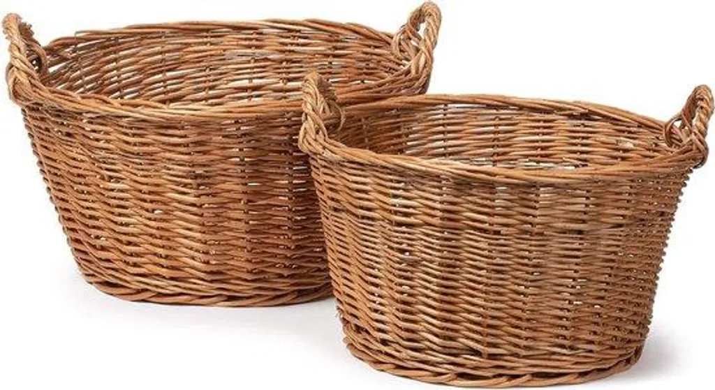 Organiseur de cuisine pour fruits et légumes - Lot de 2 grilles en osier