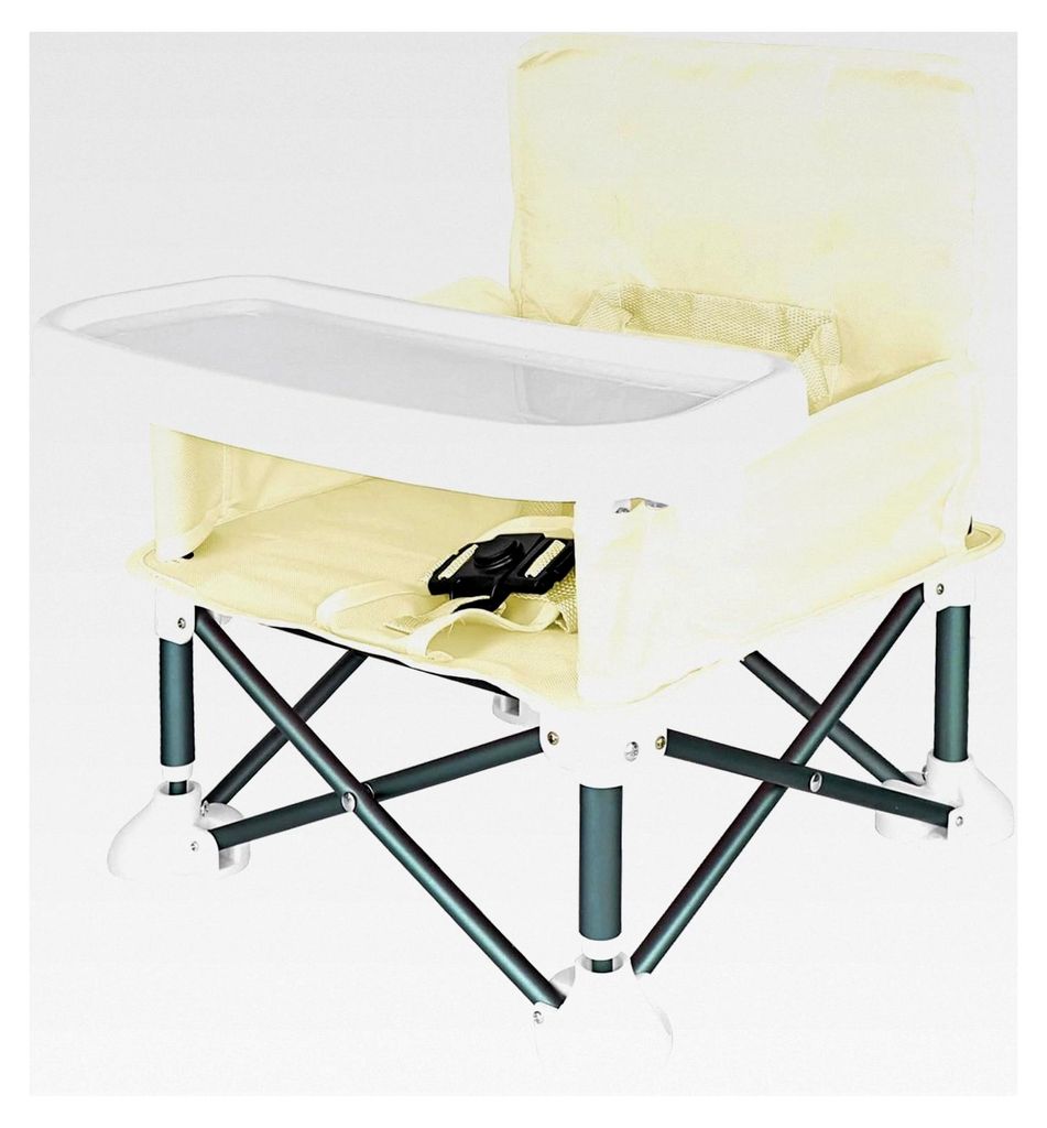 Babystuhl mit abnehmbarem Tablett und Sonnenschutz, tragbar und faltbar, Hochstuhl für Kleinkinder, geeignet für drinnen und draußen