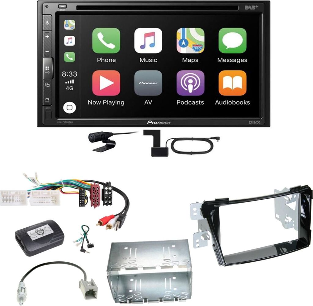 Pioneer AVH-Z5200DAB Android Auto Carplay Bluetooth Einbauset für Hyundai i40 VF