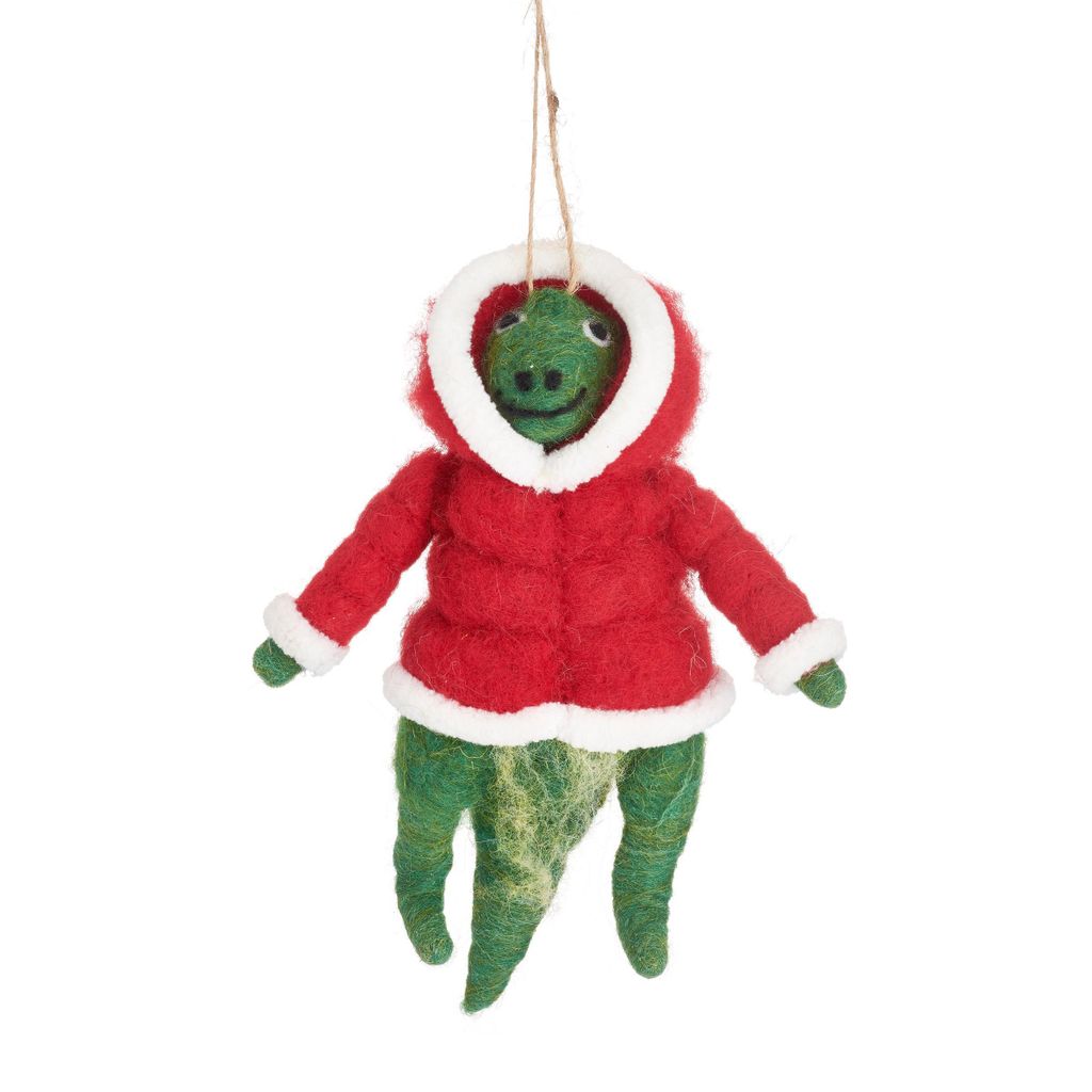 T-Rex Wintermantel Filz Weihnachthänger - Sass & Belle