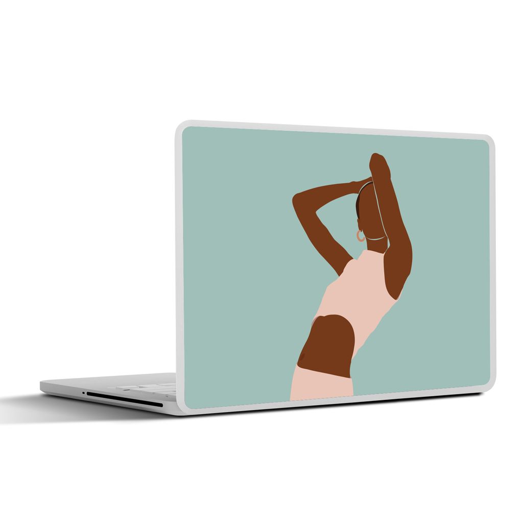 MuchoWow Laptop Aufkleber Sticker Cover Frau - Sommer - Pastell 36.5x27.5 cm - Laptop-Sticker