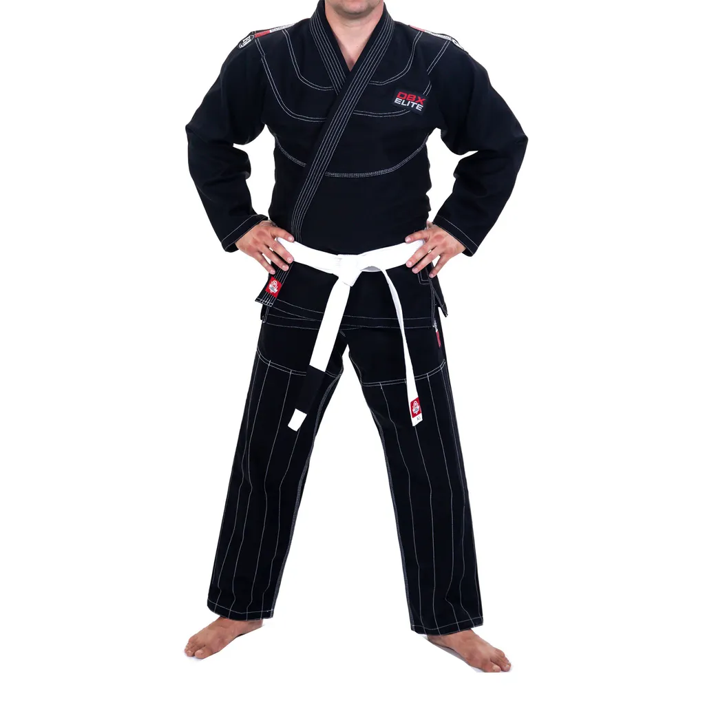Kimono BJJ Noir Renforcé Ultra Résistant Bushido Gi Elite Taille A2 Pack