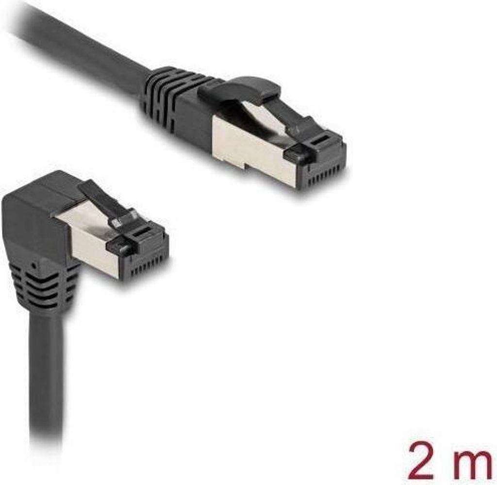 DELOCK RJ45 Netzwerkkabel Cat.8.1S/FTP 90° unten gew./gerade