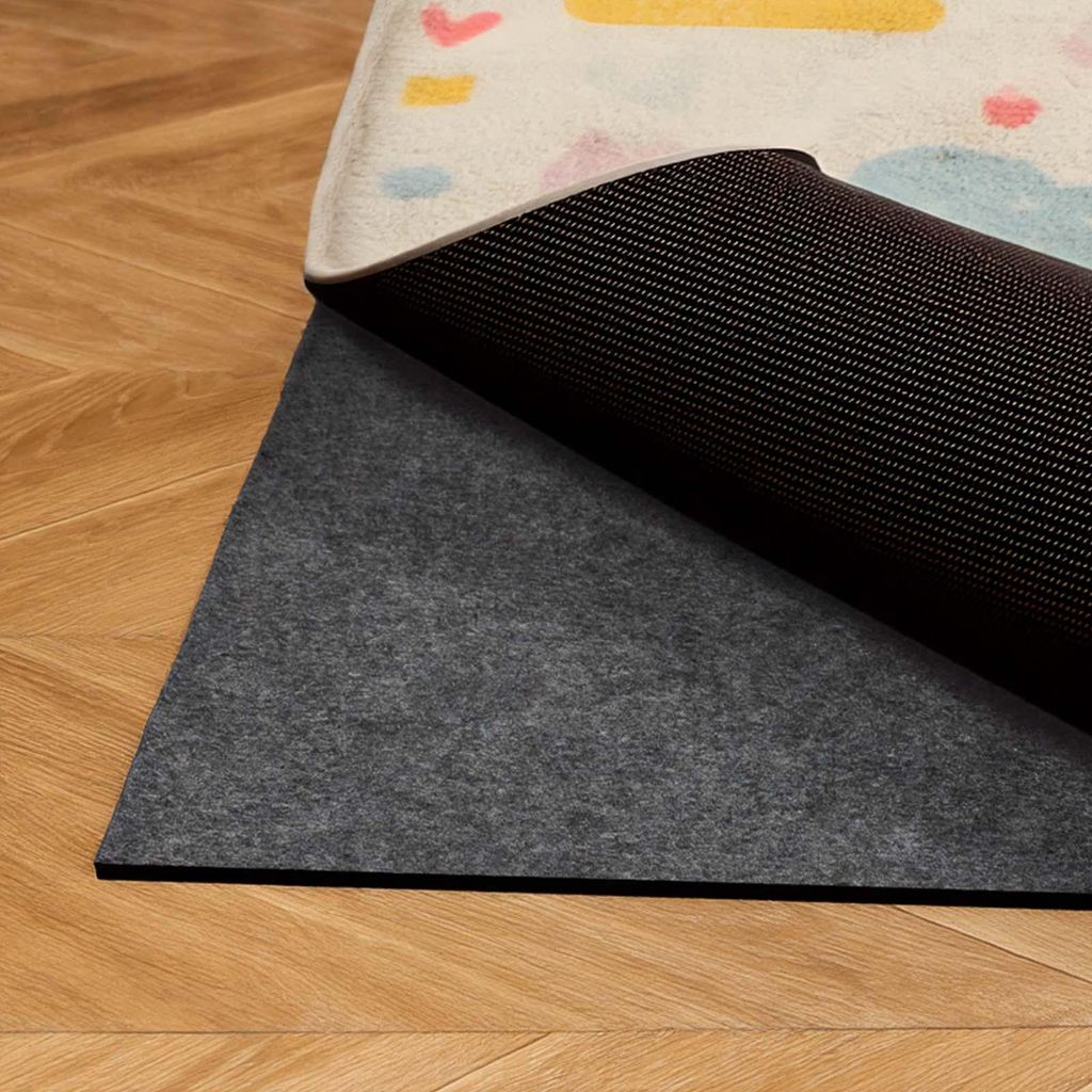 VEVOR Teppichunterlage, Antirutschmatte 2438,4 x 1524 x 5,6 mm, Teppichstopper Zuschneidbar aus Polyester & TPR mit Gummipad, Rutschfest & Wasserfe...