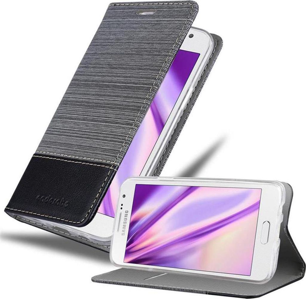 Cadorabo Hülle für Samsung Galaxy A3 2015 Schutzhülle in Grau Handy Hülle Etui Book Case Cover