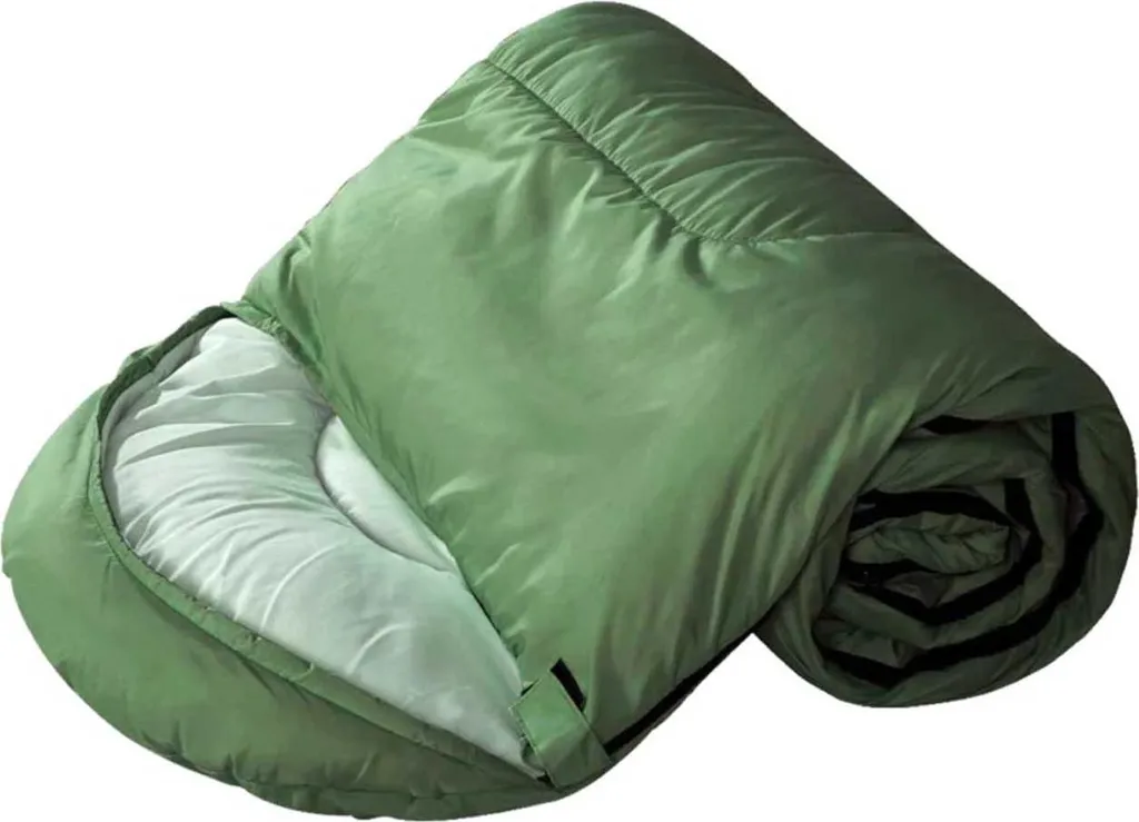 Sac de couchage rectangulaire transformable en couverture verte BASS - 7