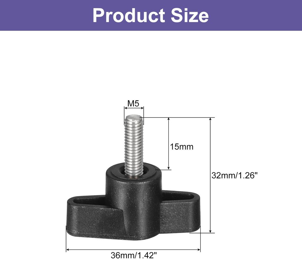 5 Stš¹ck Klemmschraubenknopf, M5 x 15mm 304 Edelstahl T-f?rmige Daumenschrauben Griff fš¹r schnellen Austausch des Handfestziehknopfs