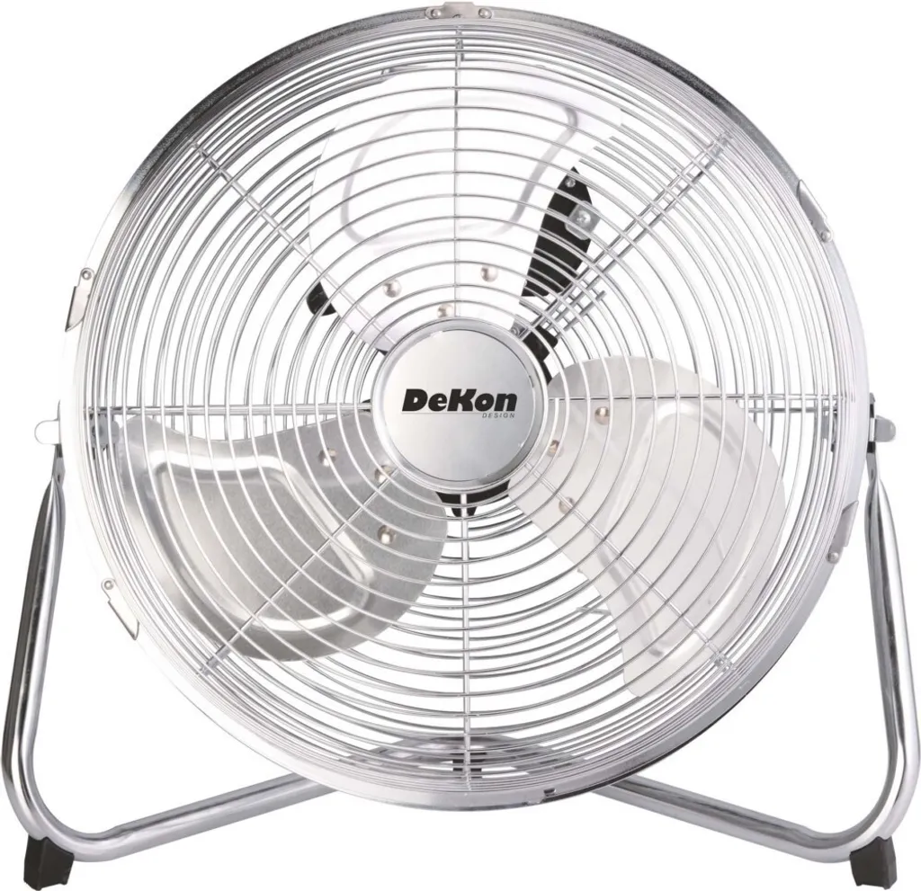 Ventilateur de sol Dekon-Design chromé Article 70 344 B 130 robuste