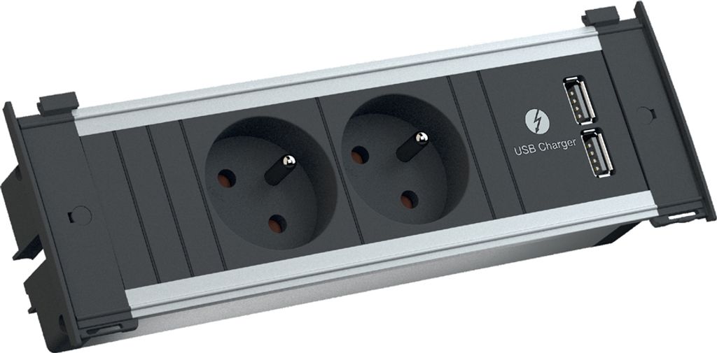 BACHMANN Steckdoseneinheit KAPSA S 2-fach 2x USB 2 m