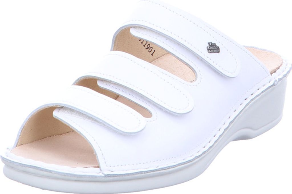 Finn Comfort PISA Pantoletten Drei Klettverschlüsse für optimalen Halt, Herausnehmbares Fußbett für Einlagen, Flexible Sohle für hohen Gehkomfort