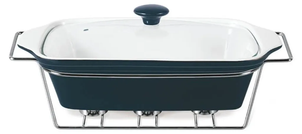 Chauffe-bougie grande capacité 2,2 L format 33,75 cm en métal brossé noir